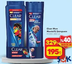 CLEAR MEN MENTOLLÜ ŞAMPUAN 500+300 ML